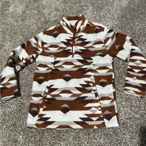 Boys Brown and White Patterned fleece